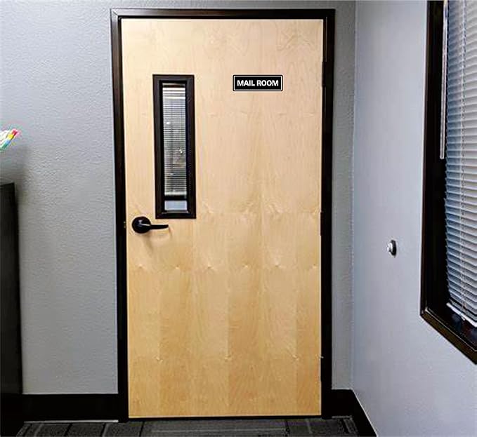Mail Room Sign – Premium Frosted Acrylic Material, Strong Self-Adhesive, Quick Installation, Suitable For Your Office, Hotel, Bar, Restaurant And Home(9 × 3 Inches, Black)