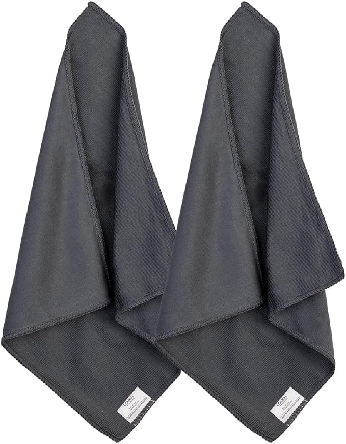 loukin 2 Pack Whiteboard Cleaning Cloth, Dry Erase Cleaning Cloth for Classroom, Home and Office Use, Reusable and Washable, Grey, 12" x 12"