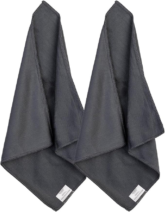 loukin 2 Pack Whiteboard Cleaning Cloth, Dry Erase Cleaning Cloth for Classroom, Home and Office Use, Reusable and Washable, Grey, 12" x 12"