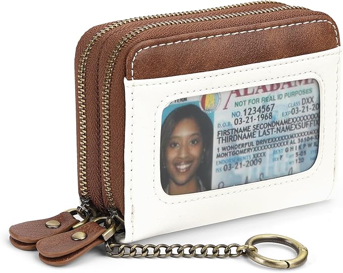 GOIACII Small Genuine Leather Wallet for Women, RFID Blocking Credit Card Holder Wallet