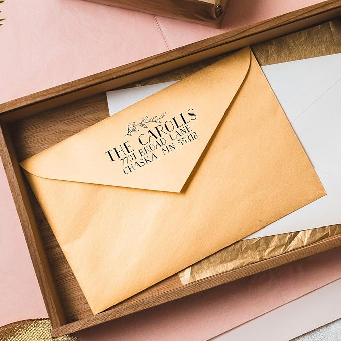 Self Inking Modern Address Stamps | Custom Return Address Stamper (Bold Branch, Xtra Large)