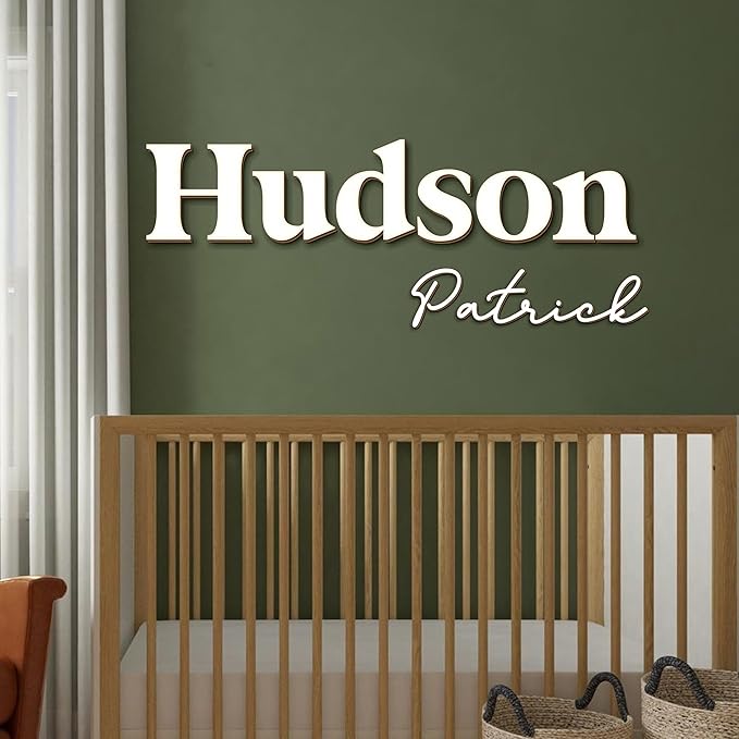 Personalized Nursery Name Sign - Custom Wooden Name Signs for Kids Room, Personalized Name Sign for Nursery - Perfect Baby Gift & Wall Name Decoration (NA31)