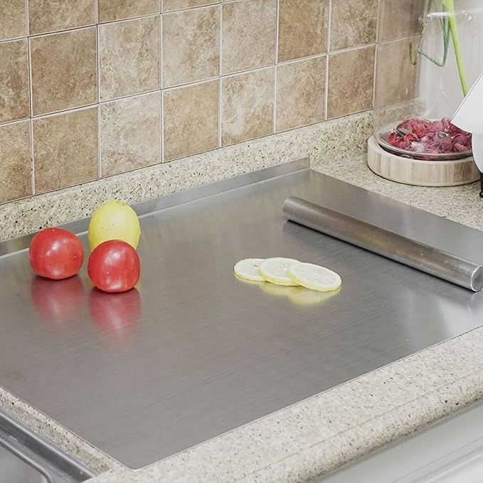 BILLAMB Stainless Steel Cutting Boards for The Kitchen, Suitable for Meat, Fruits, Vegetables, Bread, and Baking Large-sized Cutting Boards (80 x 50cm/31.5 x 19.7 in)