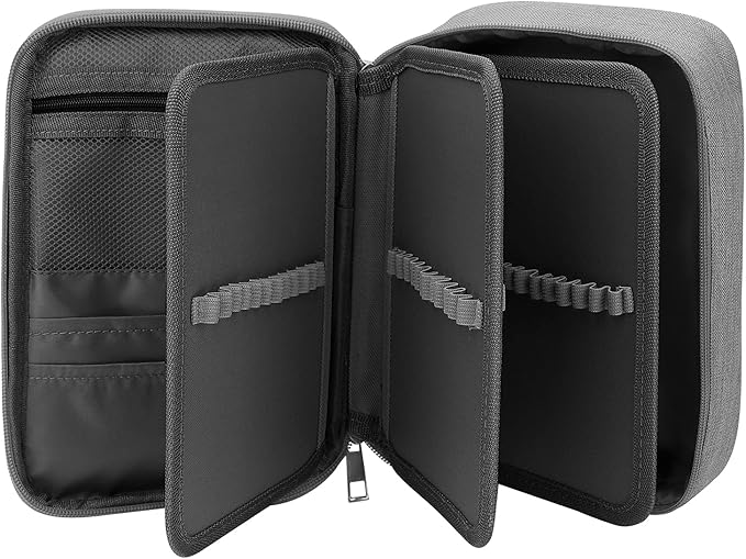 Number-one Large Capacity Pencil Case, 72 Slots Colored Pencil Pouch Bag Portable Pencil Holder Stationery Organizer with Compartments for Office and Travel, Grey