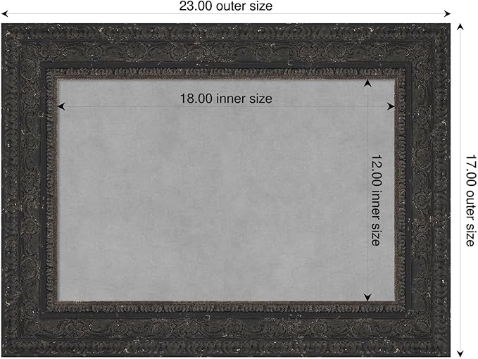 Amanti Art Black Framed Magnetic Board 17x23 Small Vision Board for use with Magnets, 100% Metal Sheet to Display Items as Office Decor or for Home Organization in mudroom, Kitchen or Kids Room