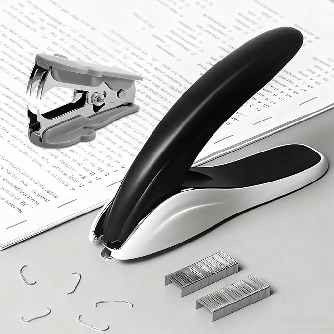Aterflym Professional Staple Remover & Puller – Staple Remover Without Tearing, Heavy Duty Stapler Remover Tool, White & Black, 2 Pack for Office/Desk/Classroom