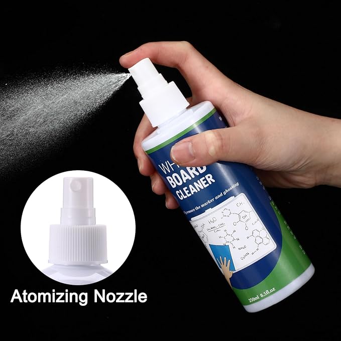 Dansib 6 Pack Whiteboard Cleaner Spray 8.5oz Dry Erase Board Cleaner with 4 Cloths Non Toxic Dry Erase Cleaner Removes Stubborn Marks from Whiteboards