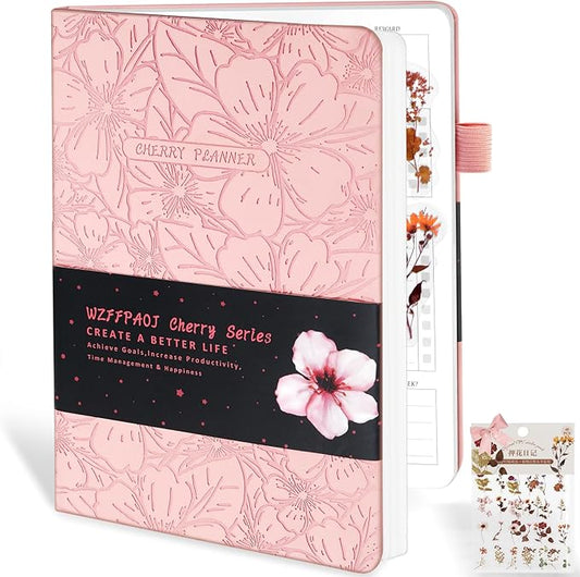 Undated Luxurious Weekly & Monthly Planner to Increase Productivity Hit Your Goals, Organizer Notebook Gratitude Journal Time Management Start Anytime, A5, Lasts 1 Year