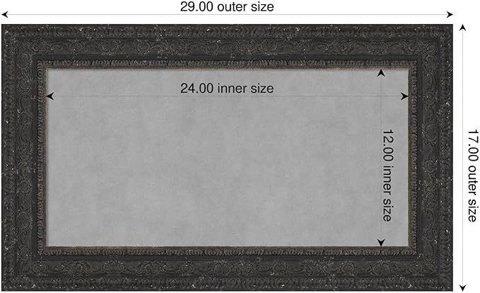 Amanti Art Black Framed Magnetic Board 17x29 Small Vision Board for use with Magnets, 100% Metal Sheet to Display Items as Office Decor or for Home Organization in mudroom, Kitchen or Kids Room