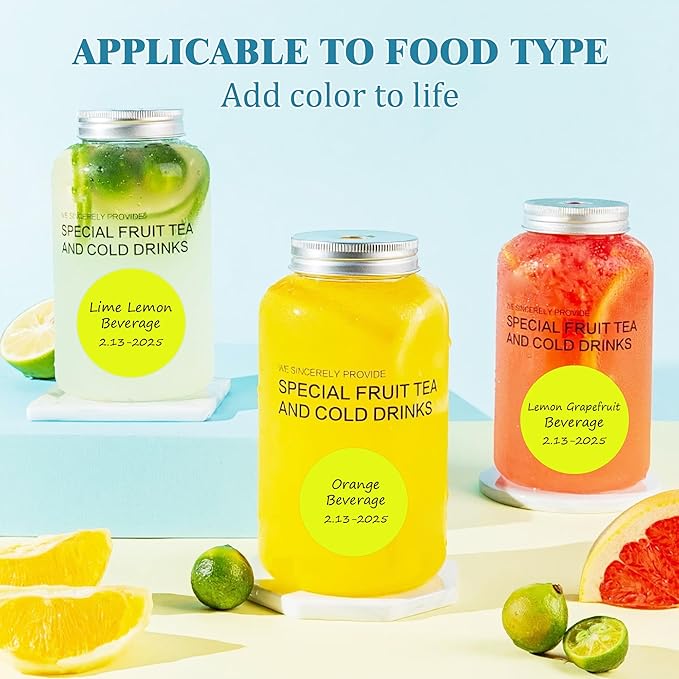 2 Inch Round Color Coding Labels (500 Count) - Fluorescent Yellow Dot Stickers Circle Labels with Dispenser Box for Warehouse, Filing, Industrial, Office Organization