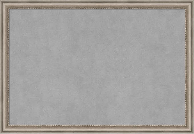Amanti Art Silver Framed Magnetic Board 18x26 Medium Vision Board for use with Magnets, 100% Metal Sheet to Display Items as Office Decor or for Home Organization in mudroom, Kitchen or Kids Room