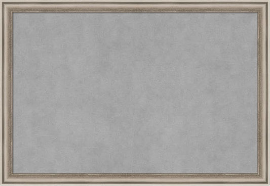 Amanti Art Silver Framed Magnetic Board 18x26 Medium Vision Board for use with Magnets, 100% Metal Sheet to Display Items as Office Decor or for Home Organization in mudroom, Kitchen or Kids Room