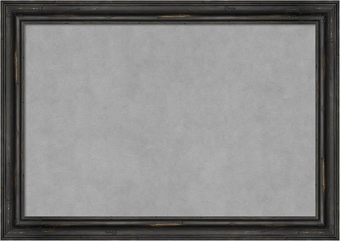 Amanti Art Black Framed Magnetic Board 19x27 Medium Vision Board for use with Magnets, 100% Metal Sheet to Display Items as Office Decor or for Home Organization in mudroom, Kitchen or Kids Room