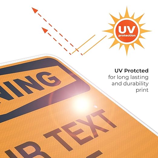 Custom Warning Sign, OSHA Sign, 18x24 Inches, 3M EGP Reflective .080 Aluminum, Fade Resistant, Indoor/Outdoor Use, Made in USA