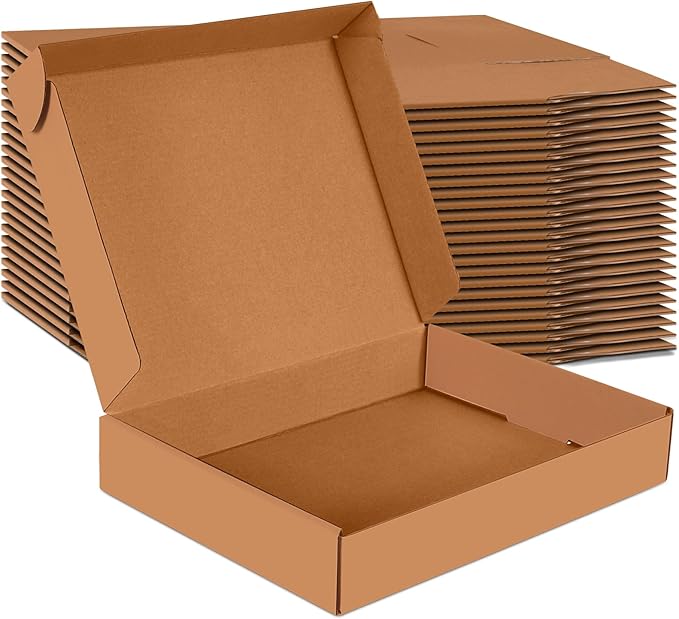 JOWLOT 12x9x2 inch Small Shipping Boxes Set of 25, Brown Corrugated Cardboard Box Literature Mailer for Mailing Packing Moving and Storage