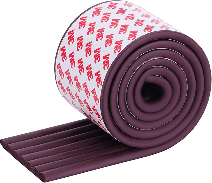 VOCOMO Corner Protector for Baby, Widen Edge Protector with Adhesive Backing, Baby Proofing Edge Corner Protect Self Adhesive Furniture Guard Bumper for Table, Desk, Fireplace (Dark Brown, 6.6ft)