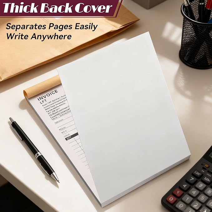 100 Sets Custom 5.7" X 8.5" Invoice Receipt Book, Personalized Duplicate Carbonless Form with Logo/Text, Paper 2-Part/3-Part in Bulk Purchase Orders, Sales Orders, Price Forms (2-Part)