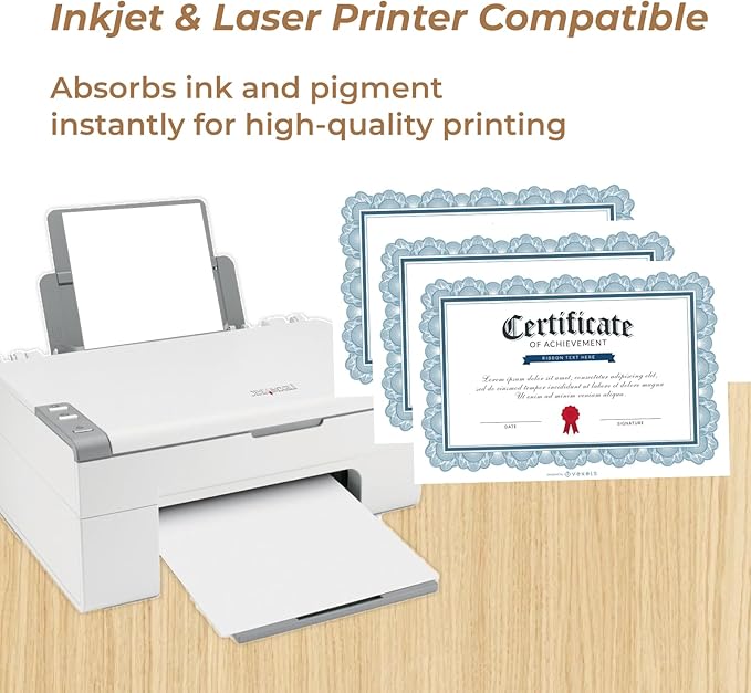 100 Sheets White Cardstock 8.5 x 11, Creebe 80lb Thick White Card Stock, 240gsm Certificate Printer Paper for Invitations, Crafts, Diy Cards, Wedding