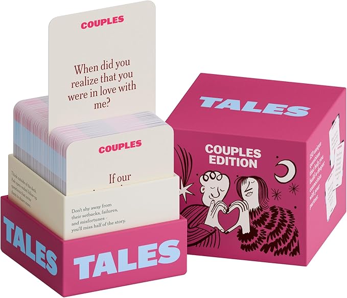 TALES 150 Conversation Starter Cards, Couples Edition, Valentines Day Gift for Couples, Games for Adults, Date Night Ideas, Anniversaries, and Quality Time Together, Prompts for Deeper Connection