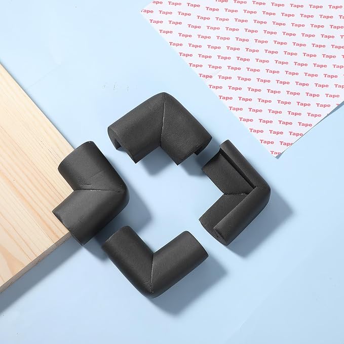 Qianyu 10 Pack Soft Sponge Table Corners Baby Proofing Edge and Corner Guards Adhesive Safety Foam Desk Furniture Corner Protectors Cover Bumpers for Kids Bed Table Cabinet Fireplace Stair