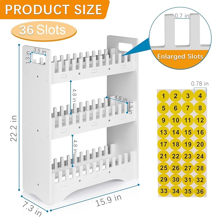 Ozzptuu Cell Phone Holder Classroom Cell Phone Storage 3-Tier Multiple Cell Phone Stand Rack with 1-36 Number Stickers PVC Board Mobile Phone Holder Desktop Organizer for Classroom Office