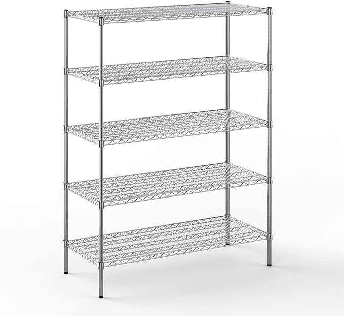 Regal Altair 21" Deep x 48" Wide x 64" Height Wire Shelving Kit | 5-Tier | NSF Commercial Storage Rack Unit