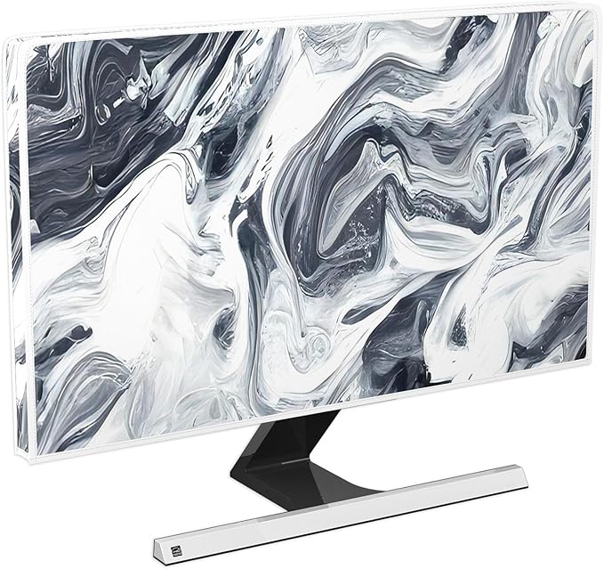Baocicco Abstract Gray Marble Waterproof 55 Inch Television Cover Anti-Static Dustproof Protective Television Covers for TV Screen Abstract Modern TV Dust Cover for Home LED LCD OLED TVs