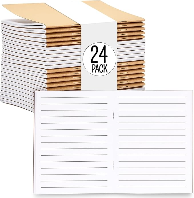 Paper Junkie Notebooks Bulk, 48 Lined Pages, 4 x 6 in Mini Journals for Writing, Drawing, Doodling, Student Gifts, Teacher Appreciation, Classroom Supplies, Small Notebook Set - 24 Pack
