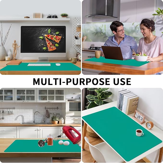 Bloss Green Desk Mat, Leather Desk Pad, Desk Matt for Desktop, Waterproof Desk Pad Mat, Computer Mat for Office Work/Home/Decor/Desk Protector/Cover(31.5 x 15.7 Inches)