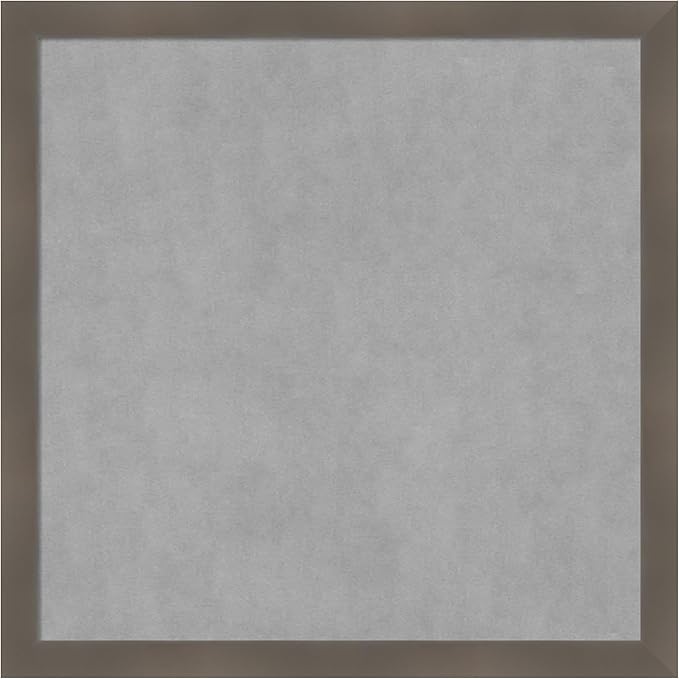 Amanti Art Grey Framed Magnetic Board 26x26 Medium Vision Board for use with Magnets, 100% Metal Sheet to Display Items as Office Decor or for Home Organization in mudroom, Kitchen or Kids Room