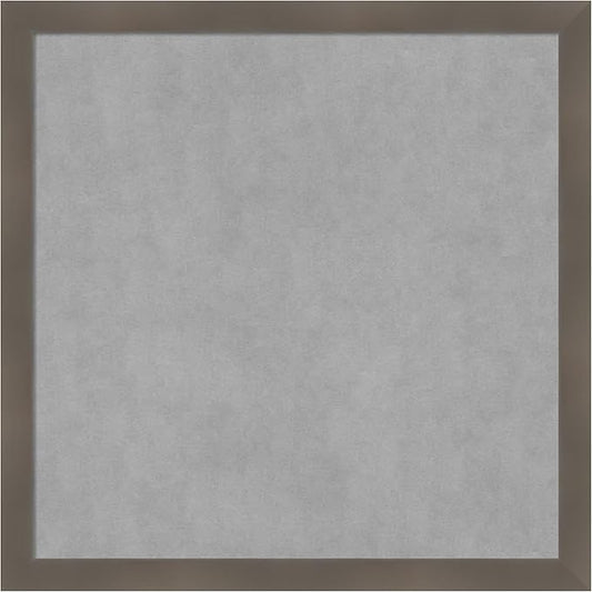 Amanti Art Grey Framed Magnetic Board 26x26 Medium Vision Board for use with Magnets, 100% Metal Sheet to Display Items as Office Decor or for Home Organization in mudroom, Kitchen or Kids Room