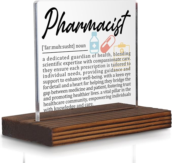 Pharmacist Gifts, Thank You Desk Sign for Pharmacy Professionals, Appreciation Plaque for Healthcare Staff, Recognition Office Decor for Pharmacist Week PA042