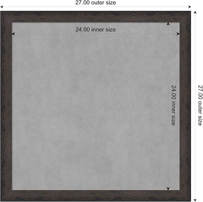 Amanti Art Black Framed Magnetic Board 27x27 Medium Vision Board for use with Magnets, 100% Metal Sheet to Display Items as Office Decor or for Home Organization in mudroom, Kitchen or Kids Room
