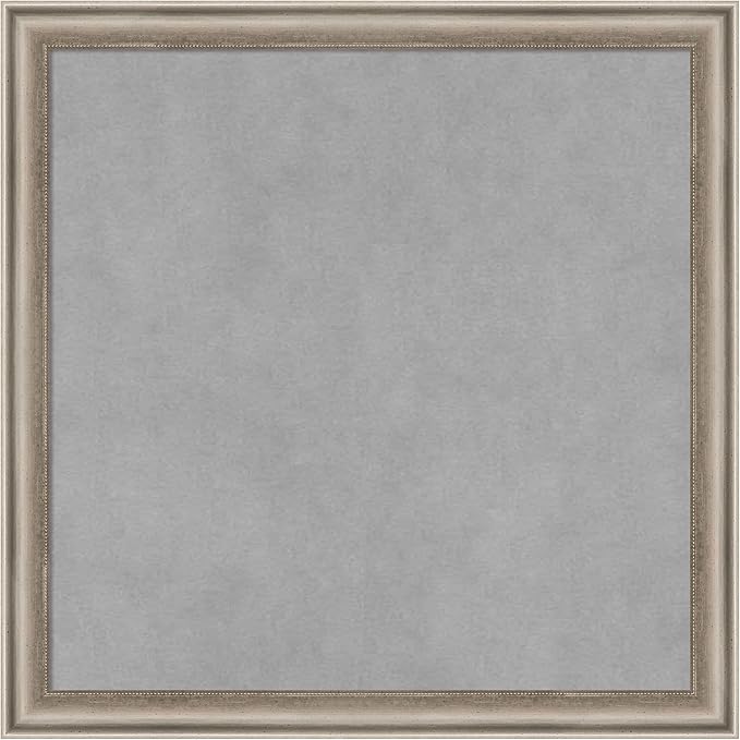Amanti Art Silver Framed Magnetic Board 18x18 Small Vision Board for use with Magnets, 100% Metal Sheet to Display Items as Office Decor or for Home Organization in mudroom, Kitchen or Kids Room