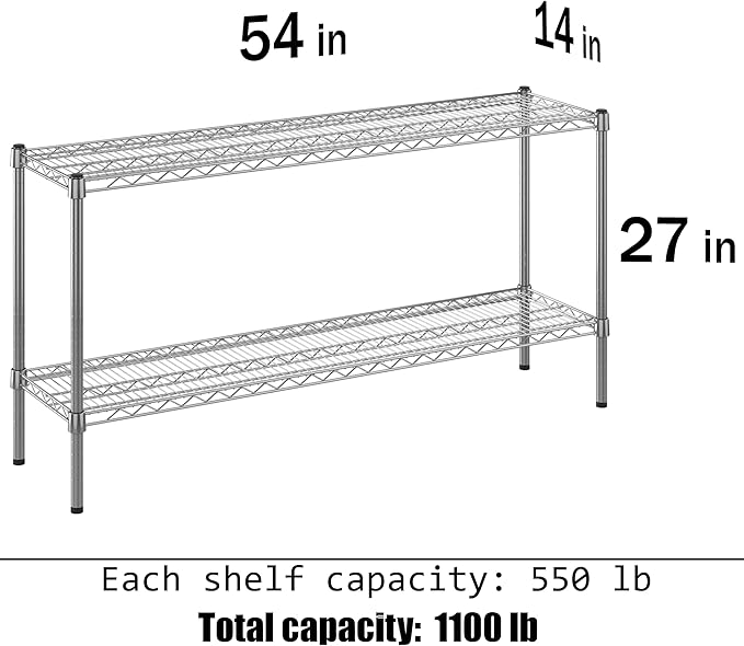 Regal Altair 14" Deep x 54" Wide x 27" Height Wire Shelving Kit | 2-Tier | NSF Commercial Storage Rack Unit