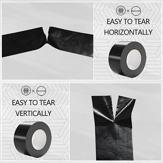 SWRT 9 Mil 5-Pack Black Heavy Duty Duct Tape Strong Adhesive, 2 in x 30 YD (Total 150YD) Duct Heavy Duty Waterproof All Weather Black Duct Tape No Residue Sealing & Patching for Indoor&Outdoor Repair