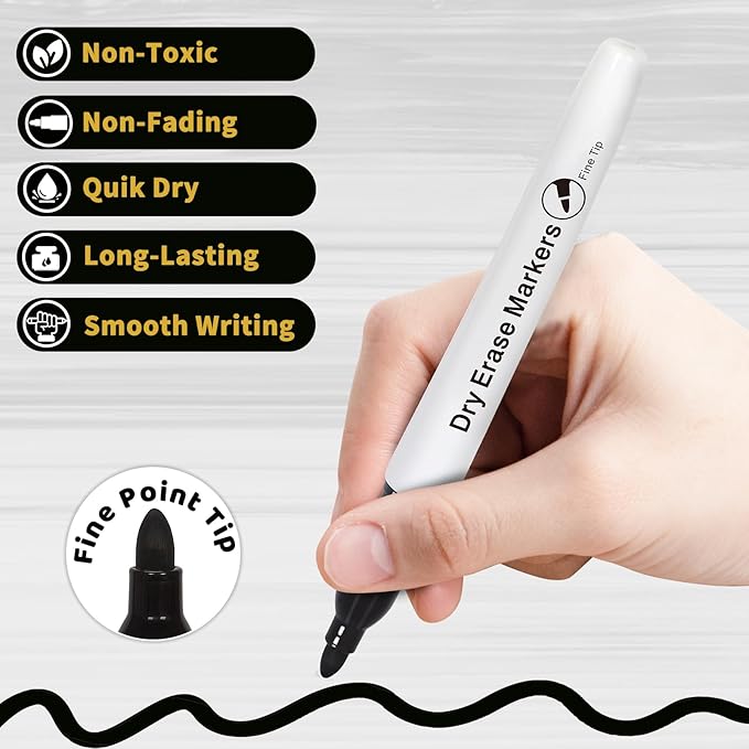 Birebebys 108 Count Dry Erase Markers Bulk, Fine Tip Whiteboard Markers for Kids Teachers, Dry Erase Pens Bulk Pack for Classroom Home, Back to School Supplies