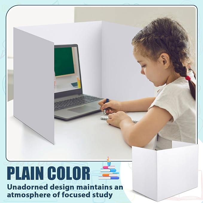 Zhehao 36 Pcs Privacy Boards for Student Desks Bright Colored Classroom Desk Divider Trifold Table Panel Privacy Folders Screen Partition for School Teacher Student Study Test Home