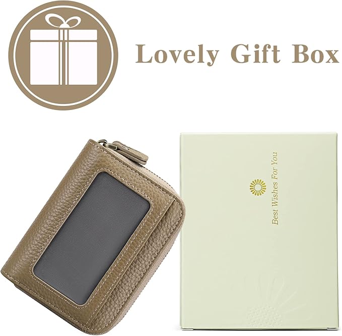 GOIACII Small Genuine Leather Wallet for Women, RFID Blocking Credit Card Holder Wallet