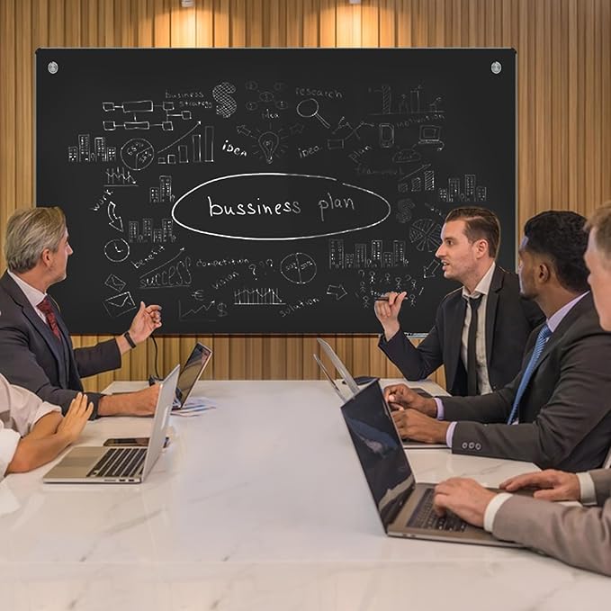 Magnetic Glass Blackboard - Frameless Dry Erase Board 48"x36" for Office, School & Home
