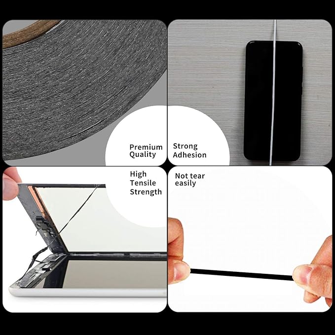Kaisiking 1mm x 50M LCD Repair Tape for Phone Screen, Adhesive Tape with 1 Tweezers for Cell Phone, iPad, Tablets, Laptops, Camera