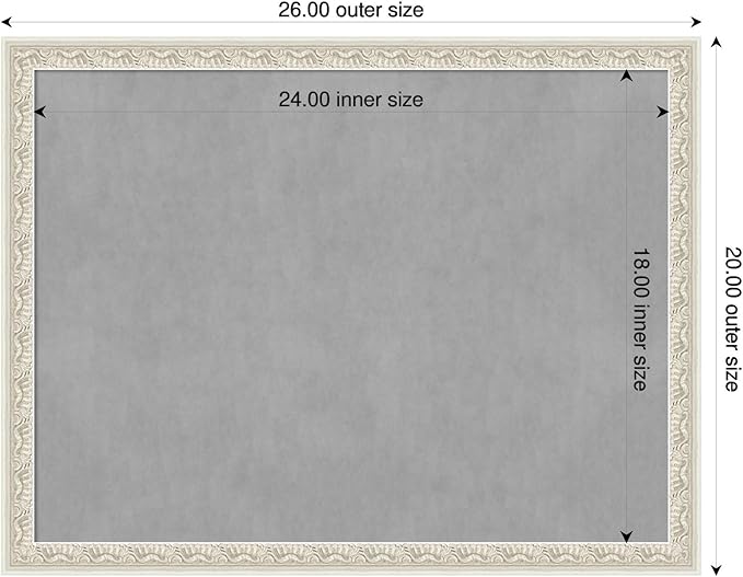 Amanti Art Silver Framed Magnetic Board 20x26 Medium Vision Board for use with Magnets, 100% Metal Sheet to Display Items as Office Decor or for Home Organization in mudroom, Kitchen or Kids Room