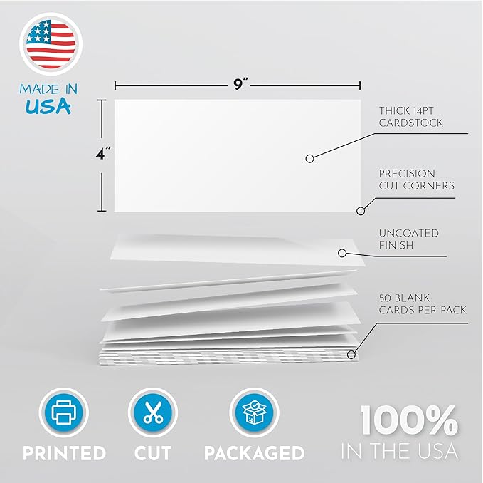 Home Advantage 4x9 Index Rack Business Marketing Note Cards Blank White