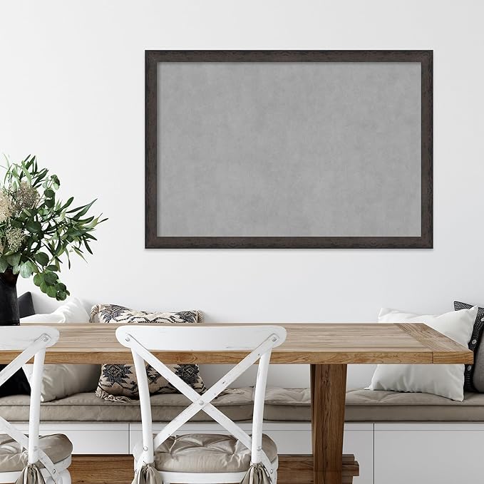 Amanti Art Black Framed Magnetic Board 27x39 Large Vision Board for use with Magnets, 100% Metal Sheet to Display Items as Office Decor or for Home Organization in mudroom, Kitchen or Kids Room