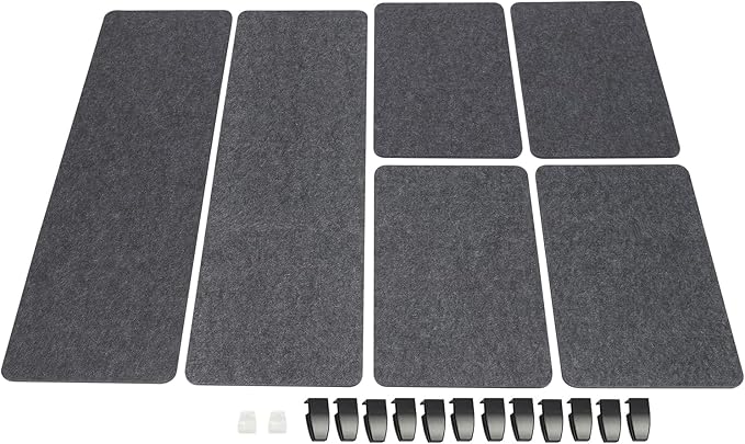ReFocus Raw Clamp-On Acoustic Desk Divider Mounted Privacy Panel Set – Reduce Noise & Visual Distractions for Office, Study (Anthracite Gray, 2× Long (47.25"×16") + 4× Short (23.6"×16"))