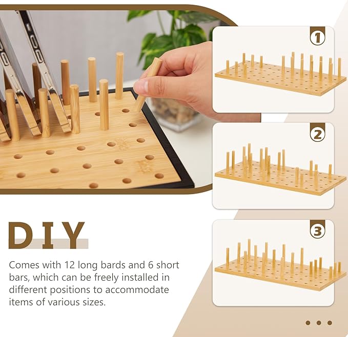 Cozivolife Bamboo Charging Station for Multiple Devices, Charger Organizer Desk Docking Stations Rack for Phones, Tablets, Laptop, Perfect to Work from Home (Natural and Black, M)