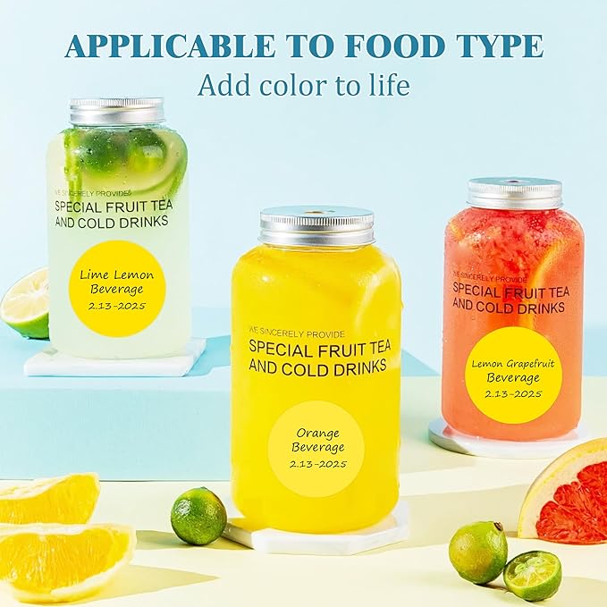 2 Inch Round Color Coding Labels (500 Count) - Yellow Dot Stickers Circle Labels with Dispenser Box for Warehouse, Filing, Industrial, Office Organization
