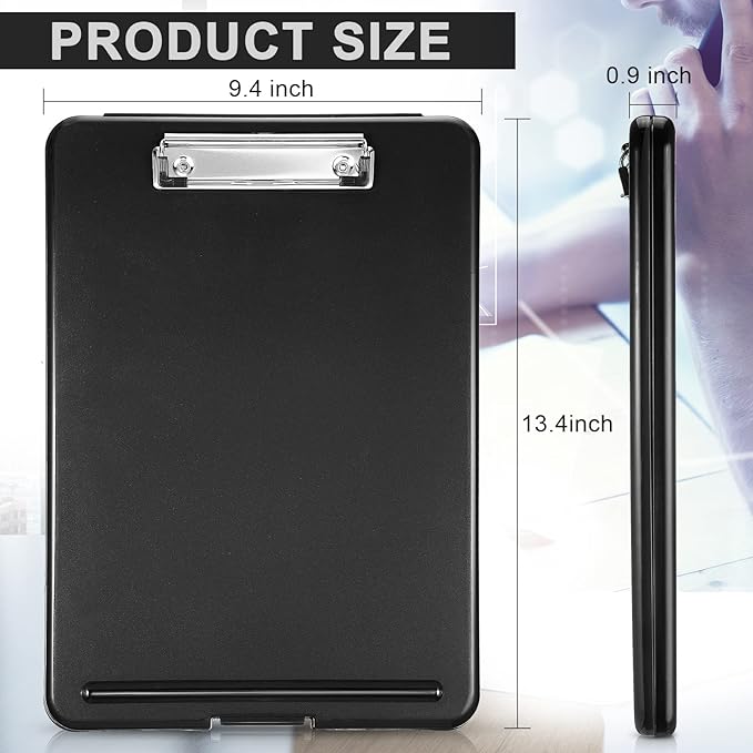 Mimorou 15 Pcs Clipboard with Storage,9.5 x 13.5 Inch Plastic Heavy Duty Foldable Clip Board with Pen Holder Low Profile Clipboard for Nurse Teacher Classroom Office Back to School Supplies