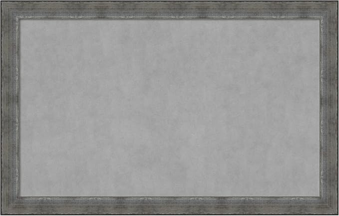 Amanti Art Silver Framed Magnetic Board 28x44 Large Vision Board for use with Magnets, 100% Metal Sheet to Display Items as Office Decor or for Home Organization in mudroom, Kitchen or Kids Room