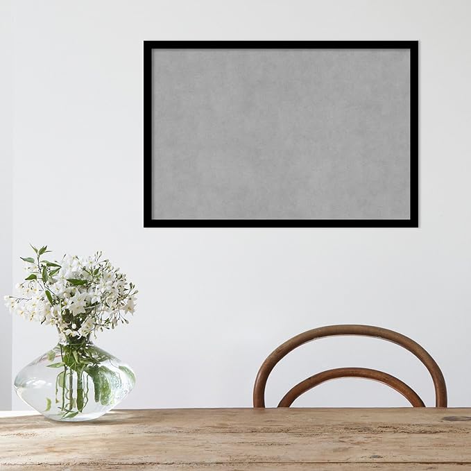 Amanti Art Black Framed Magnetic Board 17x25 Medium Vision Board for use with Magnets, 100% Metal Sheet to Display Items as Office Decor or for Home Organization in mudroom, Kitchen or Kids Room
